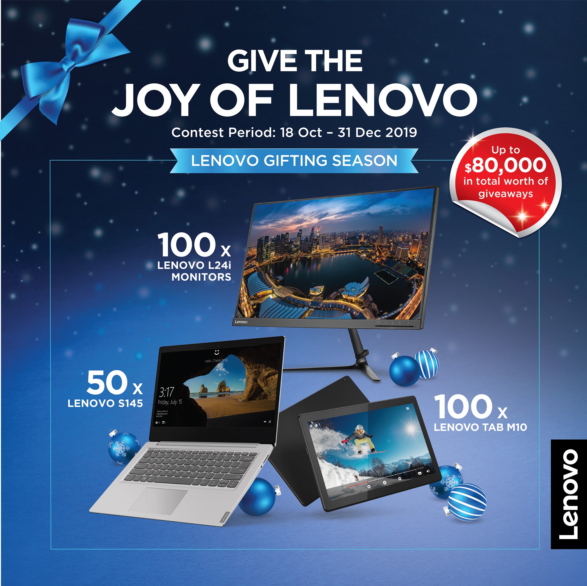 ❄️ 𝗟𝗘𝗡𝗢𝗩𝗢 𝗫𝗠𝗔𝗦 𝗣𝗥𝗢𝗠𝗢 ❄️ We’re giving away a ton of Lenovo products, and you get to decide who receives them! Simply purchase selected Yoga or Legion models, and win the prize for your loved one or friend from 18 Oct - 31 Dec 2019  𝗣𝗥𝗜𝗭𝗘𝗦 𝗧𝗢 𝗕𝗘 𝗪𝗢𝗡...