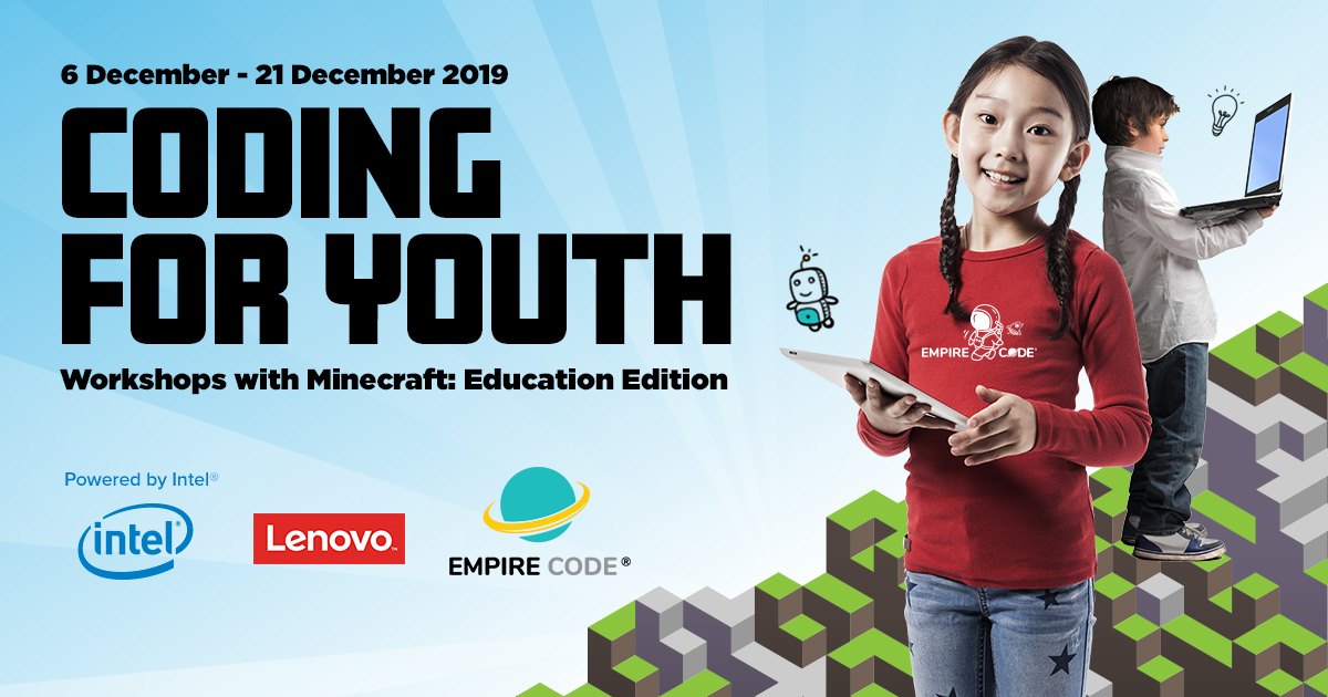 Calling out to all the 8 years old and above! Step into the world of Minecraft: Education Edition and learn how to code your way through the magical journey of your Minecraft character