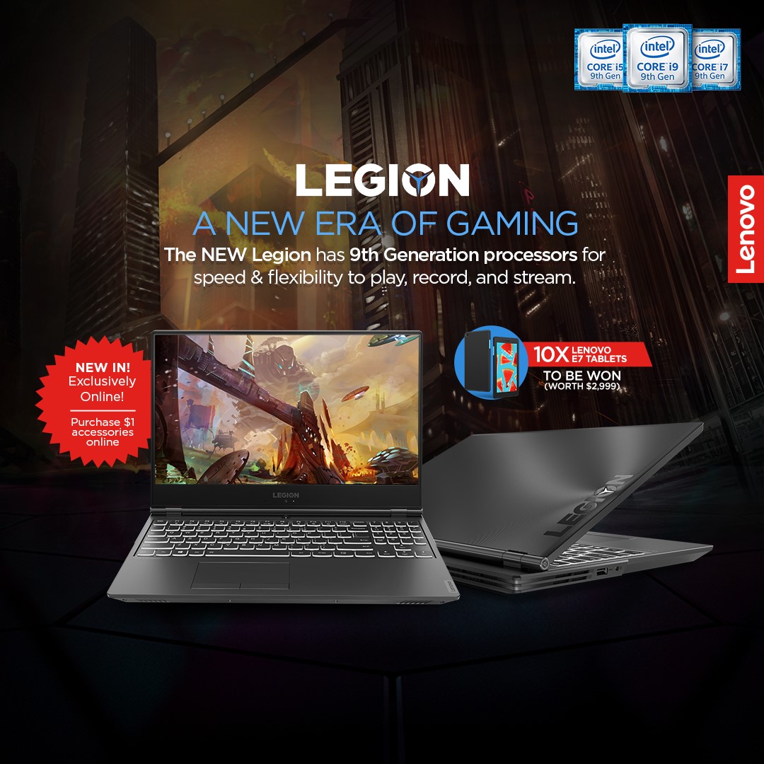 Unleash the power of Y540! Powered by 9th Generation processors for speed & flexibility to play, record and stream. So, go on, be unstoppable and be a winner of these exciting prizes when you buy a Legion  1) Xbox One X (worth $699) 