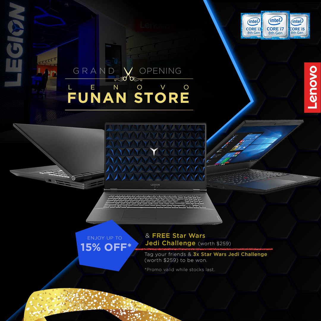 Be one with the force! Celebrate the Grand Opening of Lenovo Funan Store and stand a chance to win free Star Wards Jedi Challenge (worth $259)! Simply: