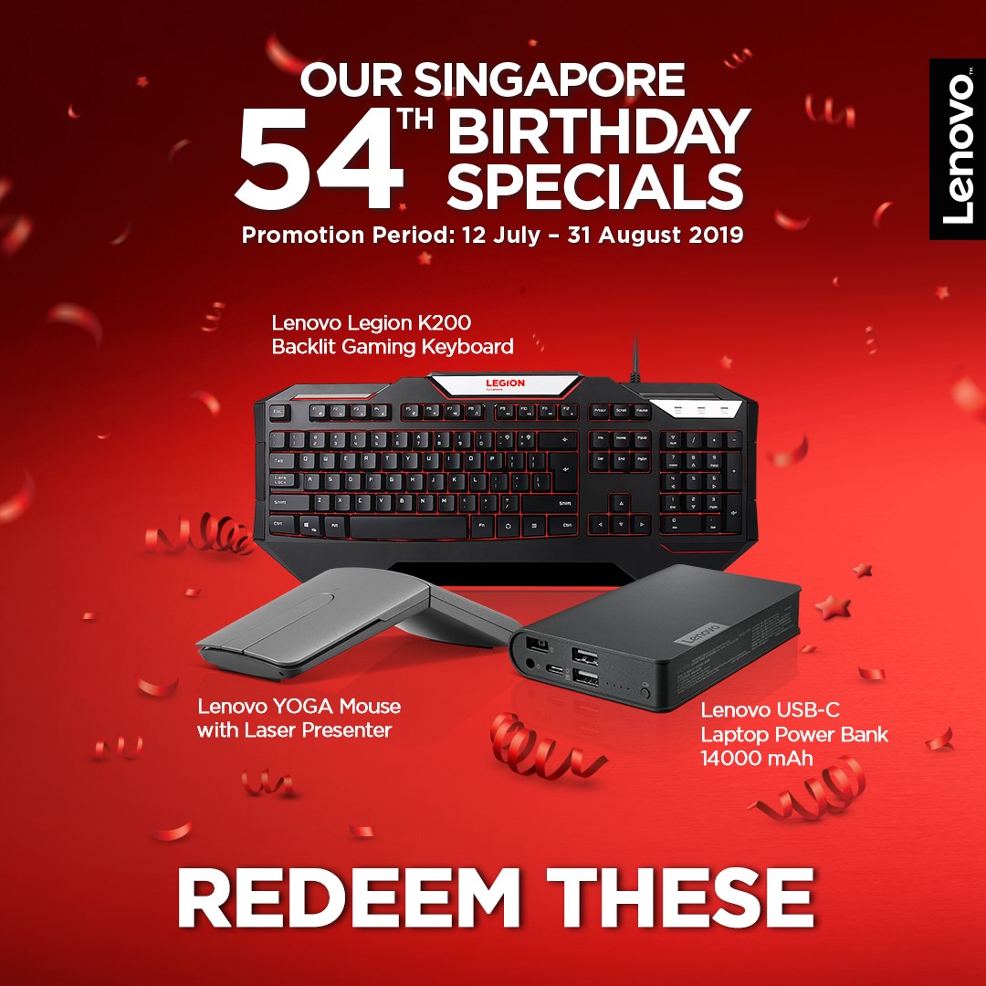 Our Singapore 54th Birthday Specials may have ended, but gift redemption is still open for selected Lenovo purchases made between 12 July - 31 August 2019! To claim your gifts, kindly visit our Redemption Centre at the following address: 📍 Letrain Redemption Centre 2 Havelock Road, #03-03 Havelock II, Singapore 059763