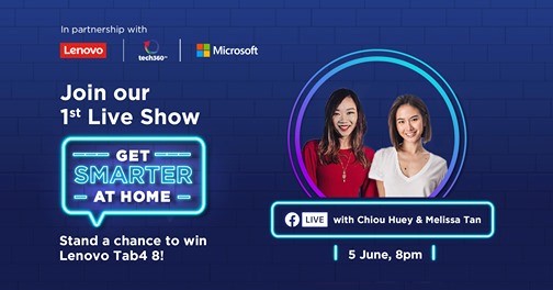 🔴 LIVE | GET SMARTER AT HOME We're hosting our very first show on Facebook Live, with Chiou Huey and Melissa Tan! Join us this Friday, 8pm to enjoy... • A first-look at the new IdeaPad Slim 5i and Flex 5i...