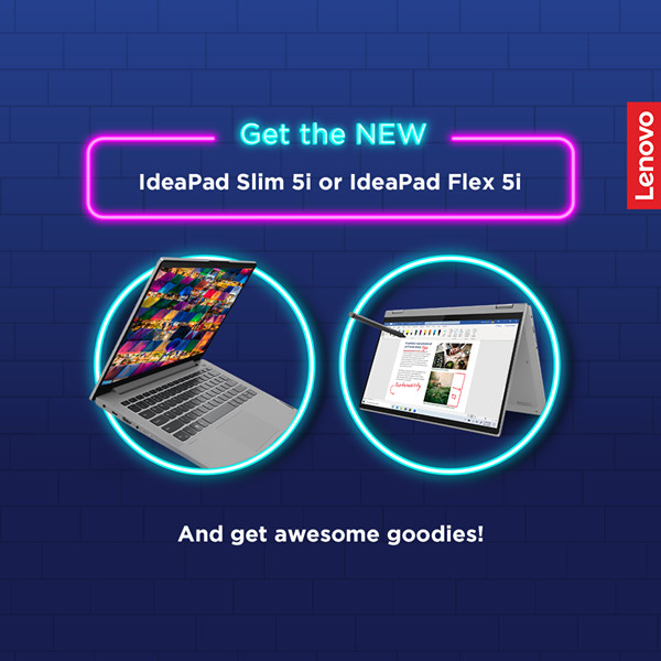 Ready to score some awesome deals? Buy the new #IdeaPadSlim5i or #IdeaPadFlex5i from our authorised online resellers and get awesome freebies worth up to $506*! 