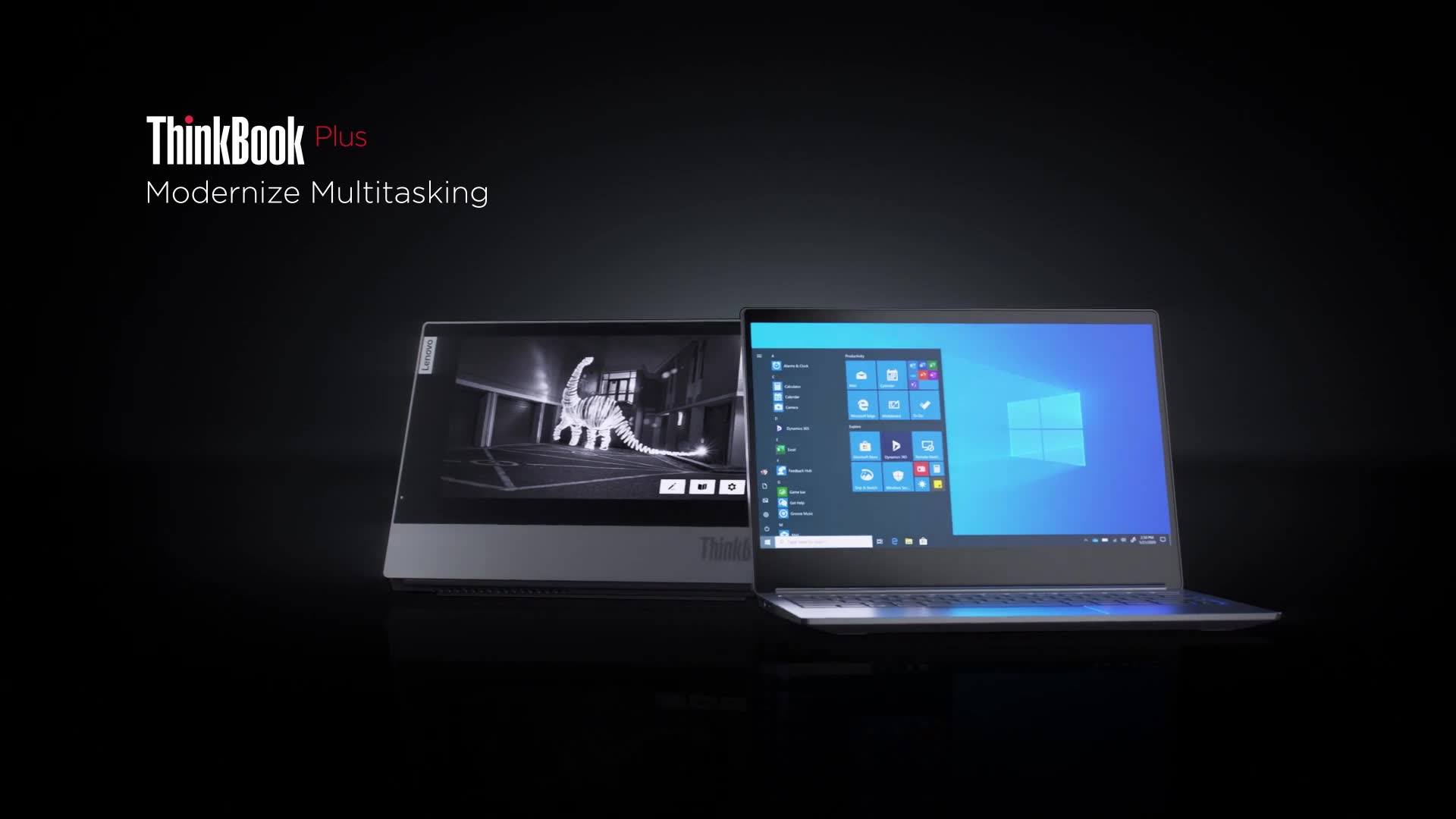 【ThinkBook Plus】Multi-tasking 效率全面提升  全新Lenovo ThinkBook Plus配備雙重顯示器，創新頂蓋e-Ink顯示屏讓你即使喺電腦合上時仍能接收關鍵通知同做筆記，輕鬆即畫即記，讓想像力突破空間，達至效率先決！加上e-Ink顯示屏由Corning Gorilla Glass NBT保護玻璃製成，防刮力大大加強，用嘅時候唔洗就住就住！ 靈感到想記低? 環境唔再係局限，成功要快人一步，話做就做！ 