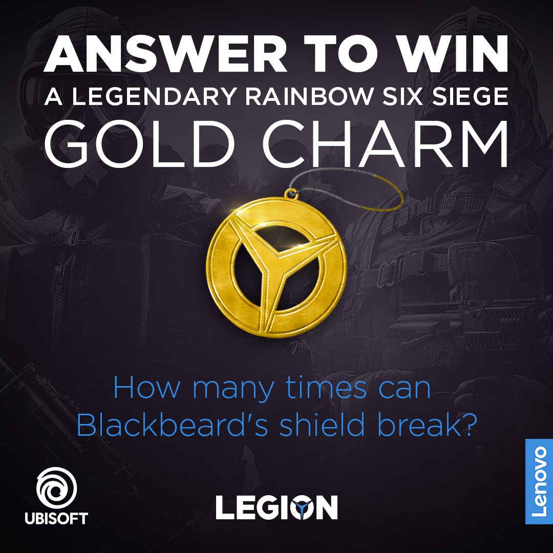 It's round two of our Rainbow 6 quiz, with another chance to catch a limited Lenovo Legion Gold Charm. 