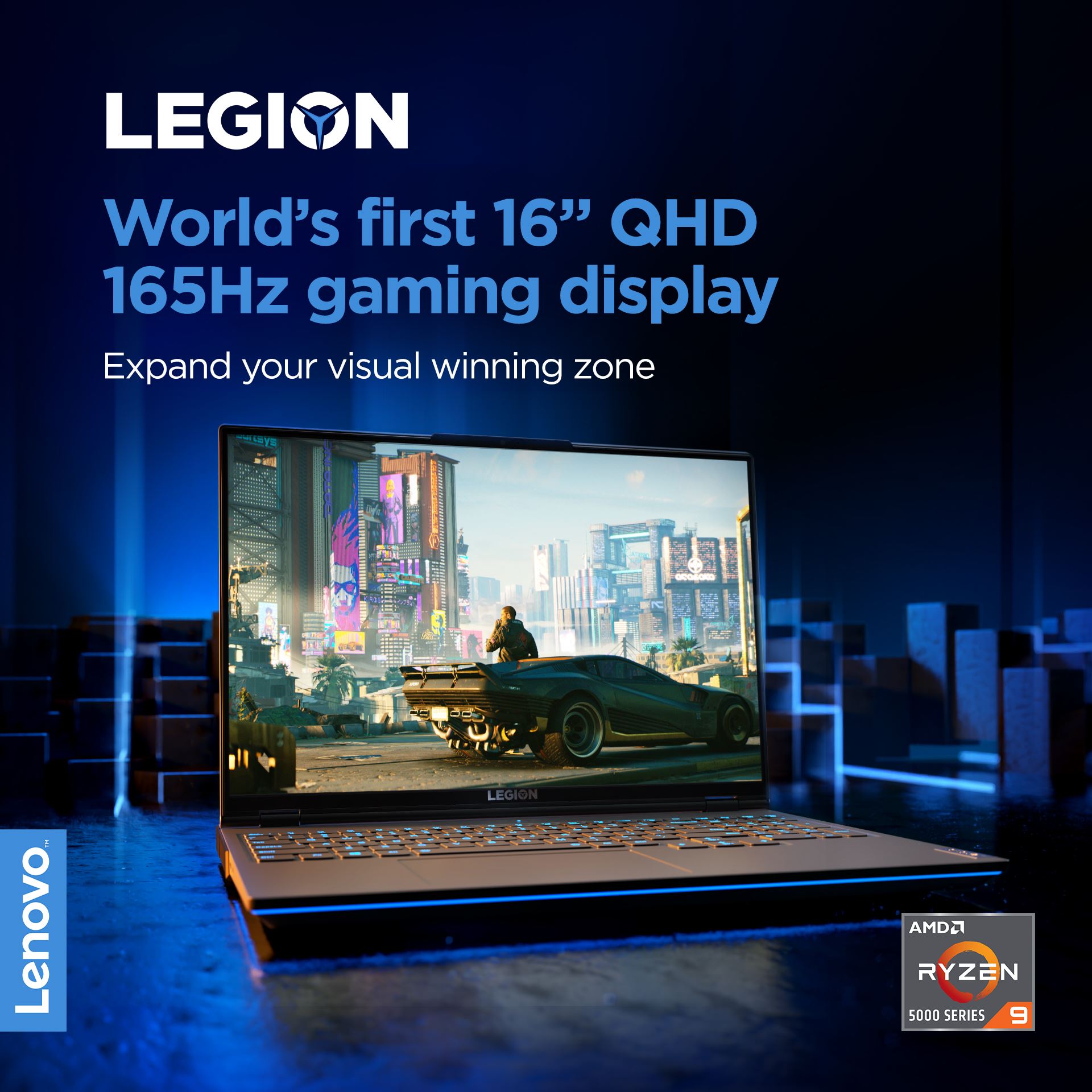 Get yourself a display with greater gaming real estate and gorgeous visuals. The World’s first 16” QHD 165Hz gaming display is powered by @AMD Ryzen™ 5000 H-Series Mobile Processors and clocks under 3ms response times.