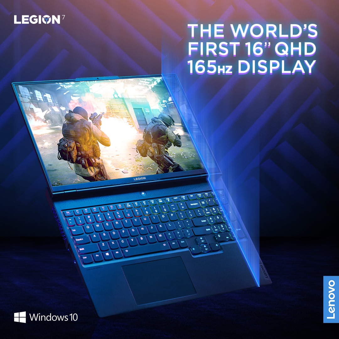 Sporting an 11% taller display, under 3ms response times and desktop level ray traced visuals, the Legion 7 powers next level gaming experiences. With advanced graphics performance via DirectX 12 Ultimate, Windows 10 unlocks the full potential of your system’s