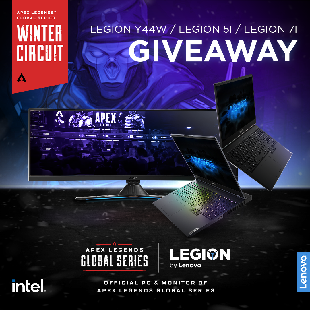 Legendary loot ahead. While the ALGS Winter Circuit squads battle for a spot at the playoffs, YOU can try your luck at a different kind of Apex Legends contest. Enter the giveaway now for a chance to win a Legion laptop or monitor:...