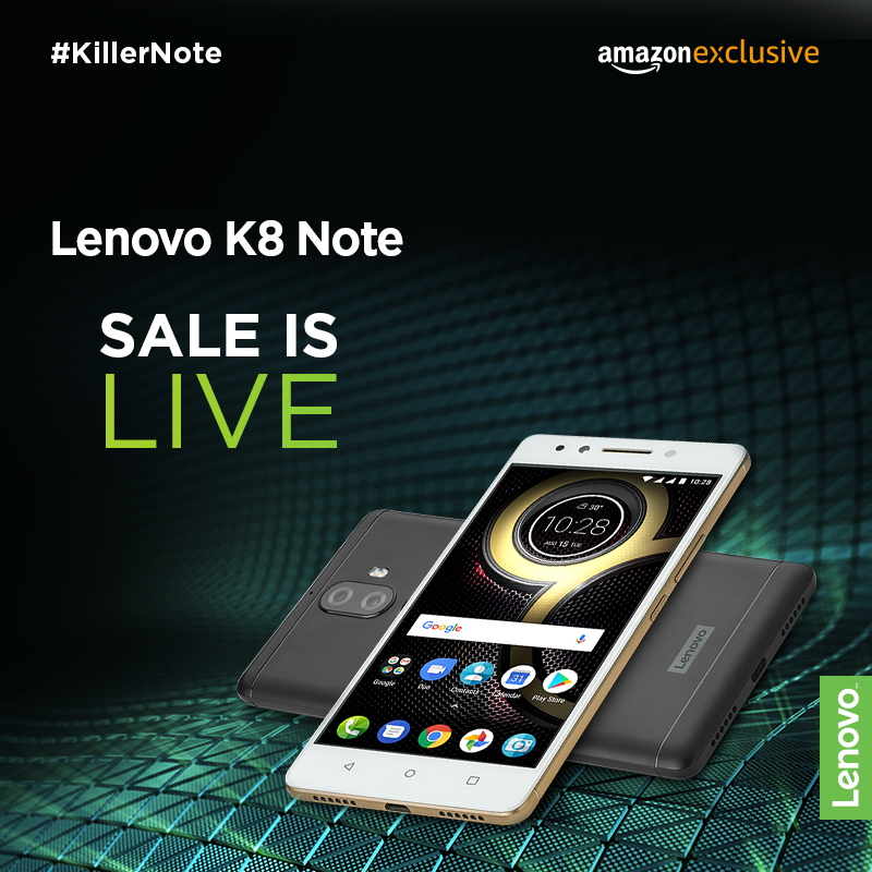 The Lenovo K8 Note sale is now LIVE!