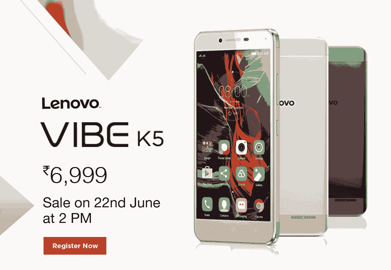 Lenovo VIBE K5 exclusive sale on Amazon.in starting June 22 and registrations for the sale are open on Amazon India.