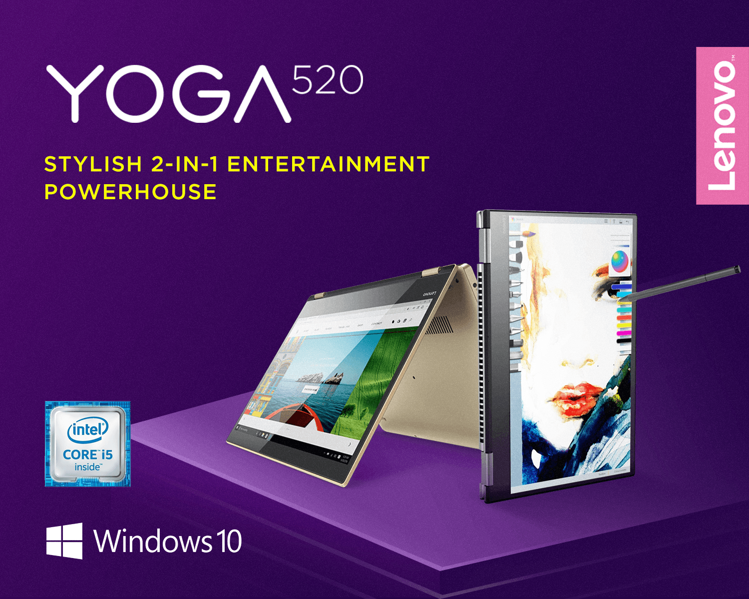 Yoga 520 အတြက္ Lenovo ရဲ႔တန္ေဆာင္တိုင္အၾကိဳ အထူးေစ်းေရာင္းပြဲမွာ ျပန္အမ္းေငြ 50 USD ကို Nov (15) ရက္အတြင္း ရယူလိုက္ပါ <3 <3  Work & Play with the Optional Lenovo Active Pen & Windows Ink 🤗🤗 Lenovo Yoga 520 ...