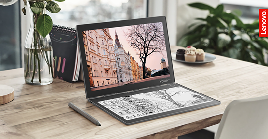 Lenovo Yoga Book C930 wykorzystuje wiele nowatorskich rozwiązań.  W jaki sposób materiały zapamiętujące kształt umożliwiły otwieranie pokrywy przez dwukrotnie stuknięcie w nią? 