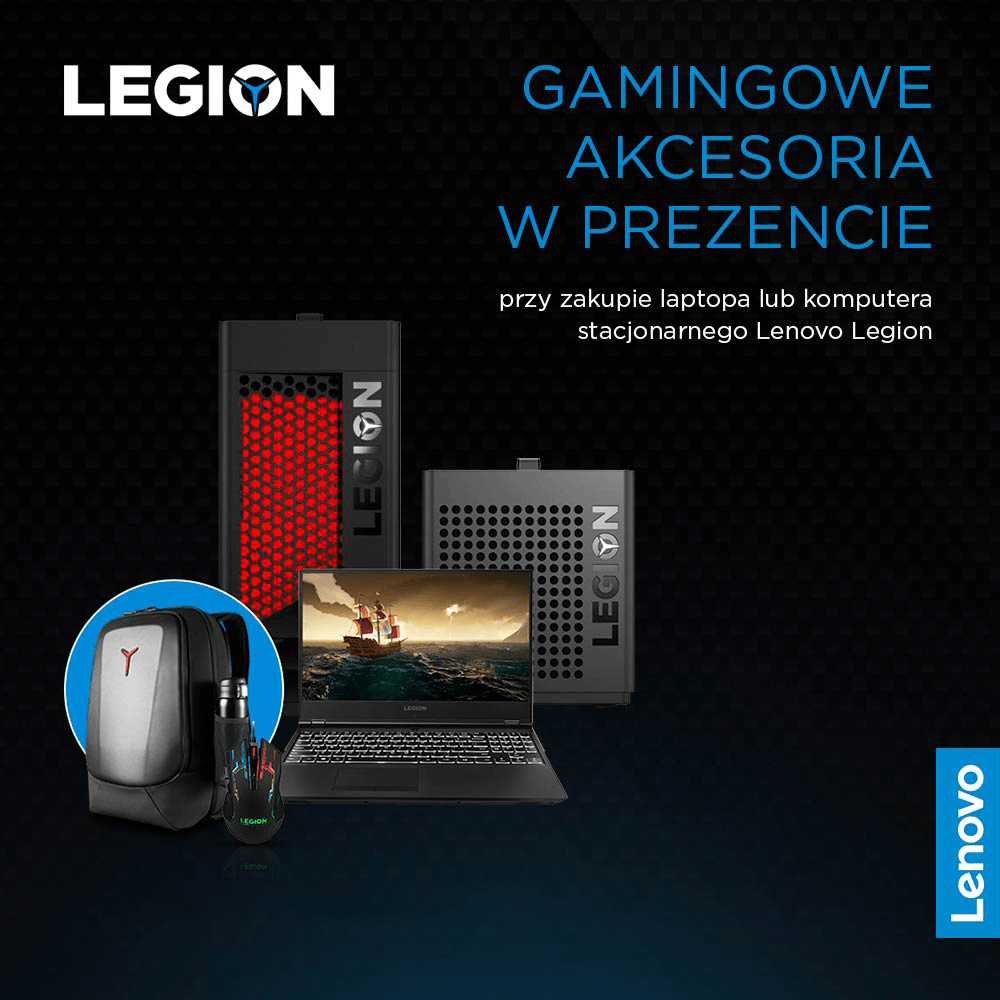 To już ostatnie dni promocji. Trwa ona do 31 lipca.  Kup dowolny laptop lub komputer stacjonarny Lenovo Legion objęty akcją, a otrzymasz w prezencie gamingowe akcesoria. ▪️ Mysz Legion RGB M200 Gaming Mouse...