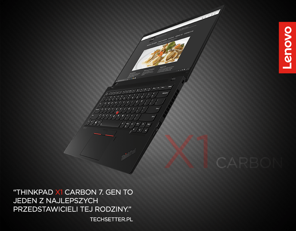 Serwis TECHSETTER.PL przetestował Lenovo ThinkPad X1 Carbon 7.generacji i napisał: 