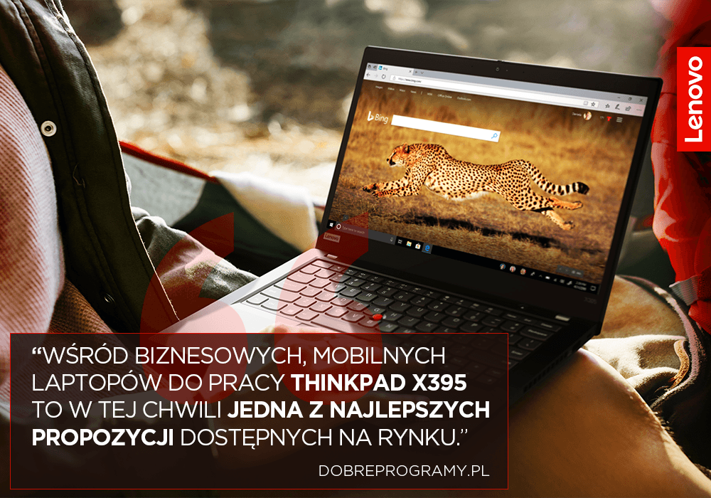 Co wyróżnia ThinkPada X395? Lekka, smukła i wytrzymała konstrukcja, niewielkie wymiary, a także procesor AMD Ryzen w wersji 3 Pro, 5 Pro lub najmocniejszej 7 Pro