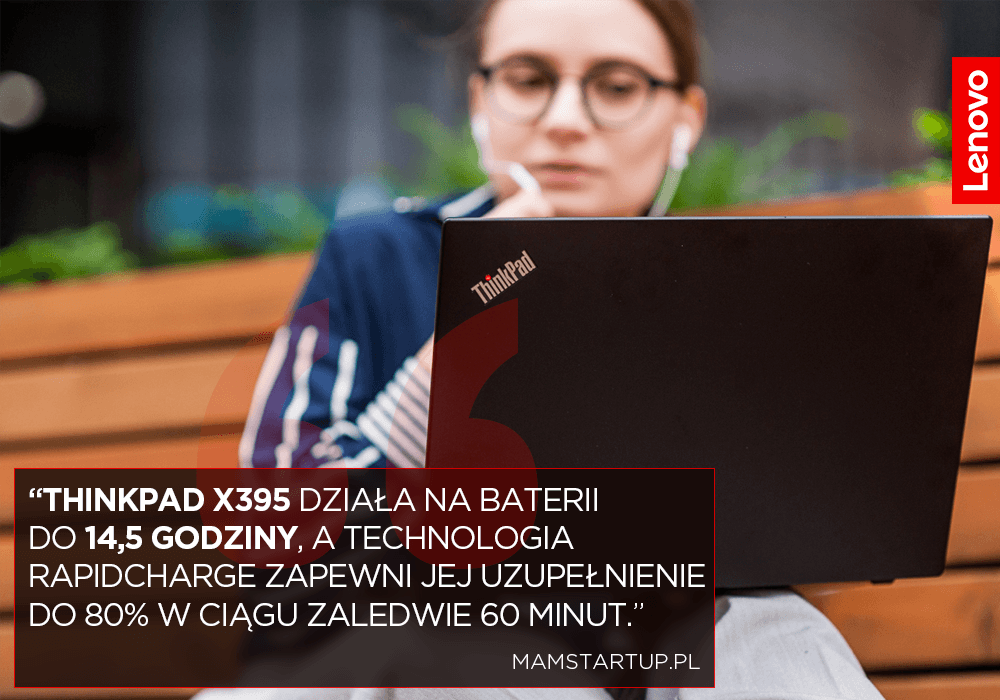 ThinkPad X395 jest nazywany “mistrzem mobilności”. Posiada bowiem wszystkie cechy, które zapewniają wydajną i bezpieczną pracę z dala od naszego biurka.  Jakie to cechy? 👉 Waży tylko 1,28 kg...