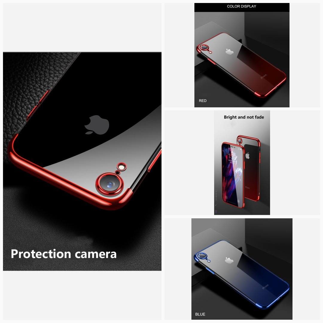 LEMFO Luxury Transparent Gradient Plating Phone Cover For iPhone X XR XS MAX Anti-knock Ultra-thin Soft Silicone Phone Case for just $7.98.