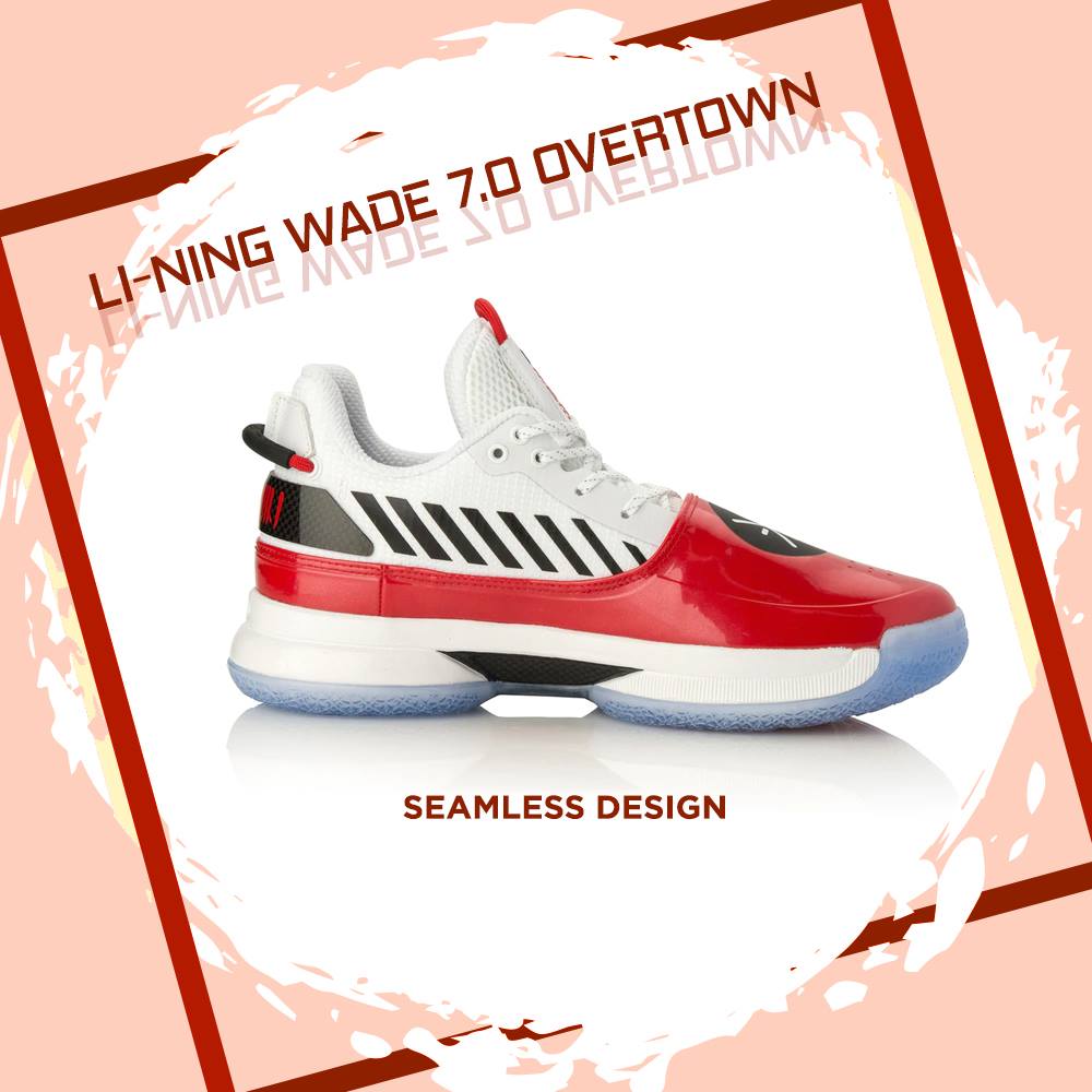 Li-Ning Wade 7.0 Overtown Left side TPU "tube" shows the latitude and longitude coordinates of Chicago | Right foot shows the coordinates of Li Ning HQ. Multi-layer composite nylon mesh | Durability...