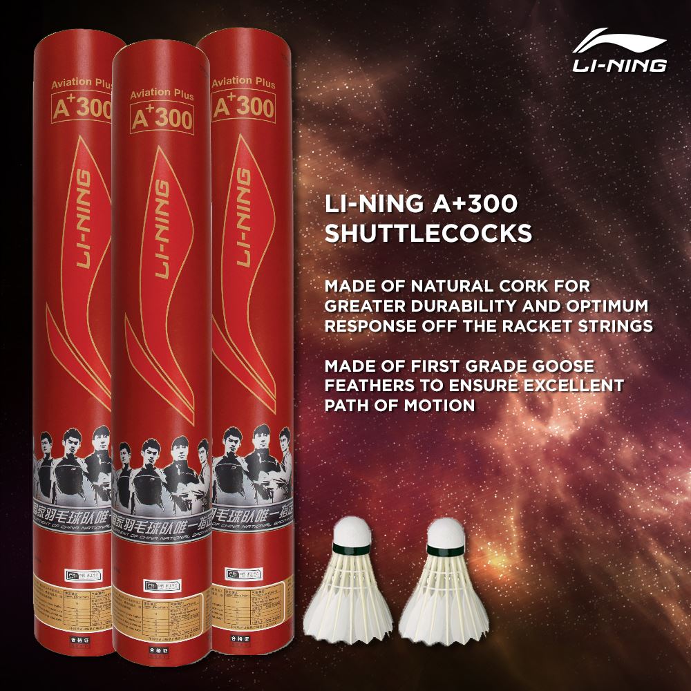 Li-Ning A+300 Super Premium Feather Badminton Shuttlecocks