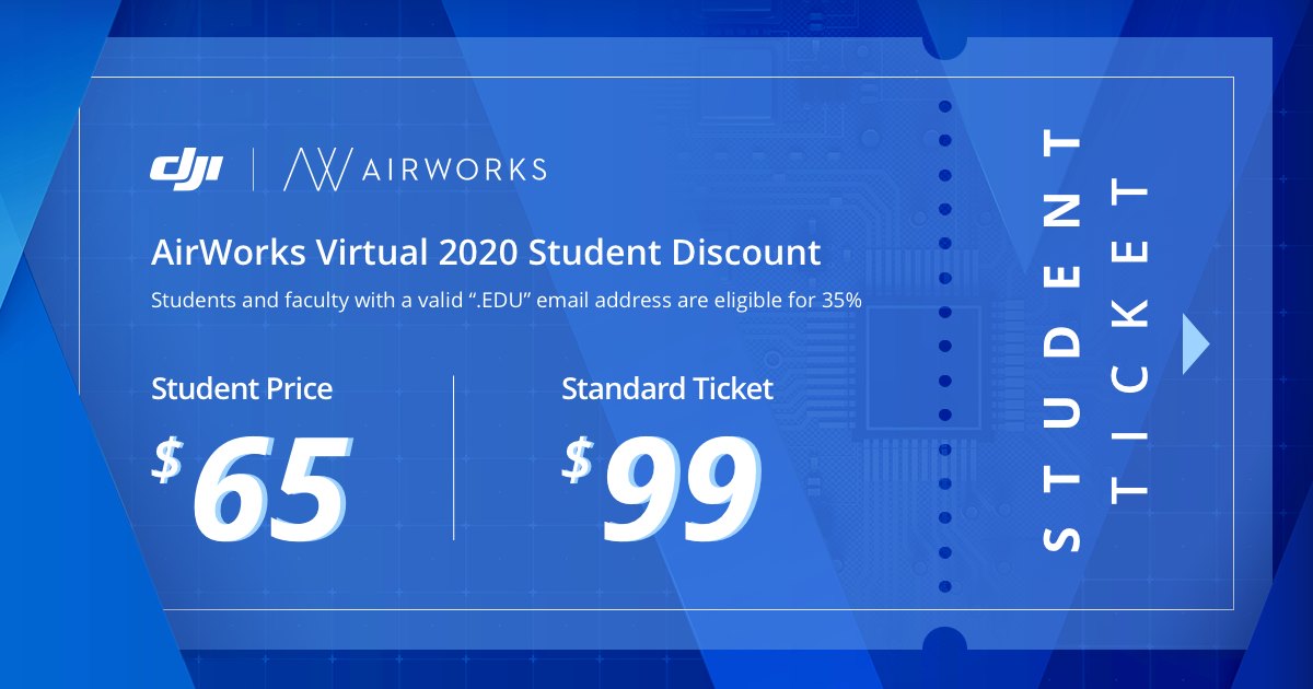 Calling all students! Register to join DJI virtually from August 25-28 for our 5th Annual AirWorks Conference. 