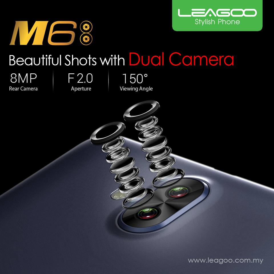 Dual Camera Allows the Camera to Capture Extra Information and Ultimately Produce A Better Photo Without Spending Lots of Money to Get A Great Picture‼️ Browse for info here ⏩ https://www.tomtop.com/brands-leagoo-575/?aid=sqttseo With Leagoo M6 allow you to have a feel likes a professional photographer  at an affordable price too‼️ Sure it will not let you down‼️🤩🤩... 💫 5.5 INCH HD IPS Display