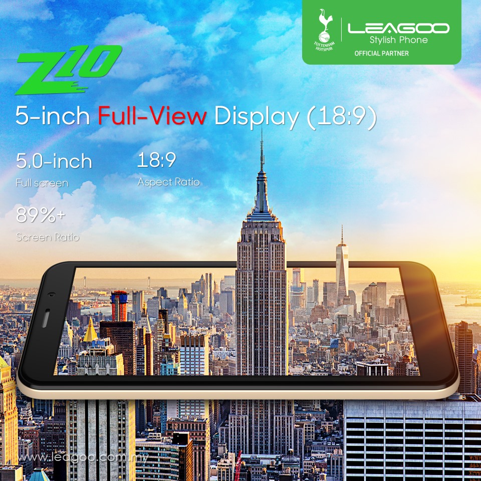 Experience your watching session with #WiderView for more brighter and #ClearerImages‼️ Get Leagoo Z10 today for only RM189 or else you will miss it this deal‼️ Hurry up, click the link below👇 LAZADA: www.tomtop.com WhatsApp us for any inquiry www.tomtop.com 💥 5 INCH Full View Display (18:9)