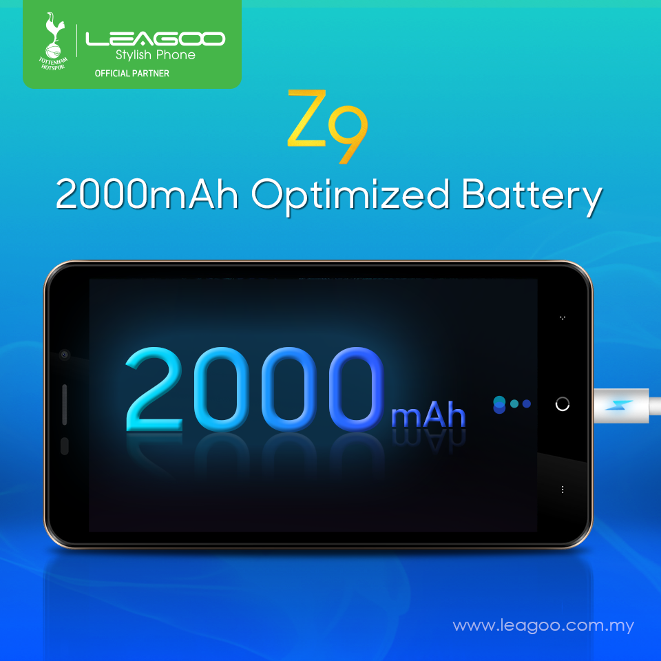 Batteries with larger mAh ratings generally last longer than those with smaller ratings so does with Leagoo Z9🔋🔋‼️ With 2,000mAh Optimized Battery for just RM269, you can Stay Longer and have a Better Performance from Z9‼️ ✅ 5 INCH Display...