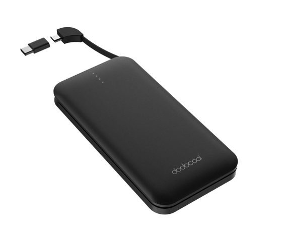 Don't want to put a bunch of cables in the bag?#Dodocool Ultra Slim 10000 mAh Power Bank has the built-in Micro-USB cable and detachable USB Type-C adapter, you can charge your device with a Micro-USB port or USB-C port with ease -- no extra cables needed😎