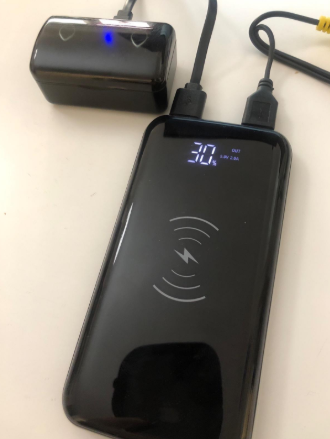 #Dodocool 10000 mAh Wireless Power Bank delivers power to your devices to keep them charged at high speed without the need for cables. It also has two 2 USB ports. Charging wirelessly and by cable works well for more than one device at a time.