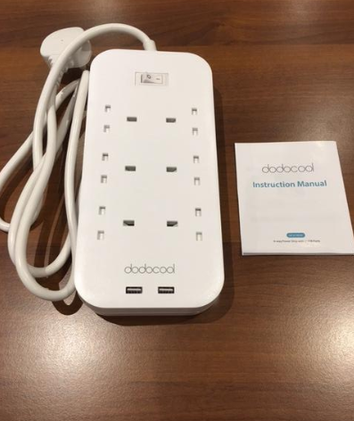 #Dodocool AC Outlet Power Strip is slim and compact for a 6-way surge protected unit along with 2 port USB charging slots. Each socket is spaced enough to fit most devices.