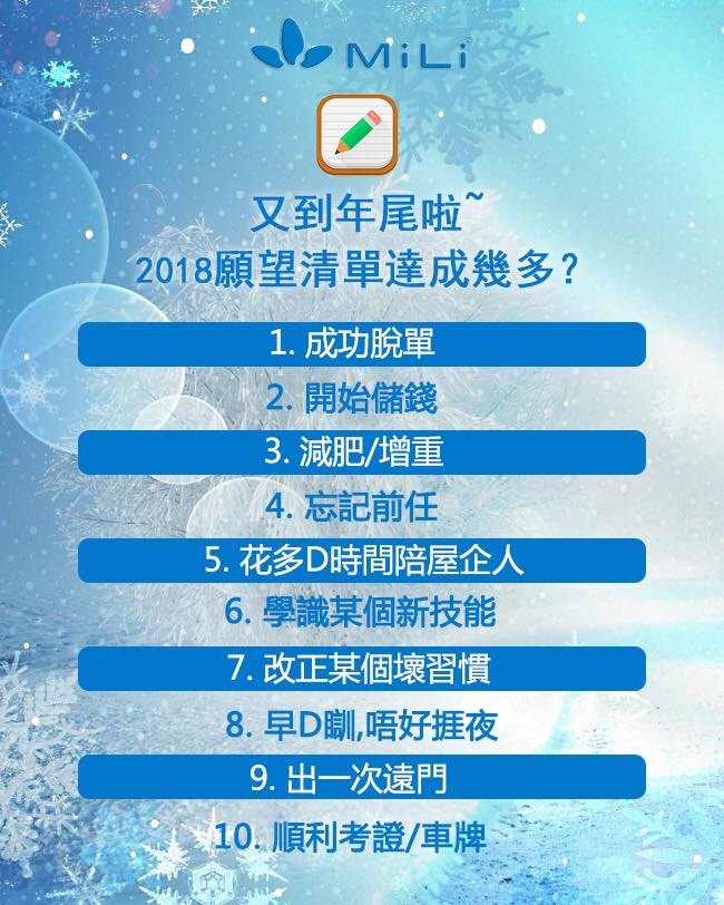 又到年尾啦～各位2018願望清單達成左幾多吖🤔