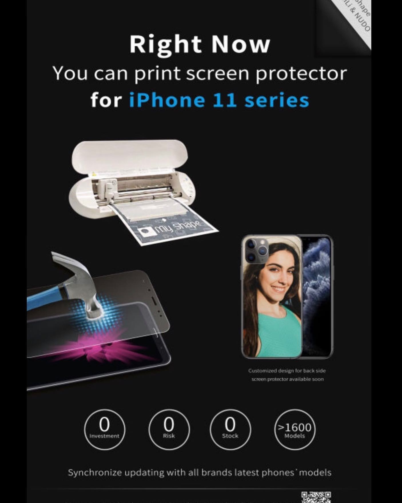 With My Shape machine, printing screen protector for iPhone 11 series now. 