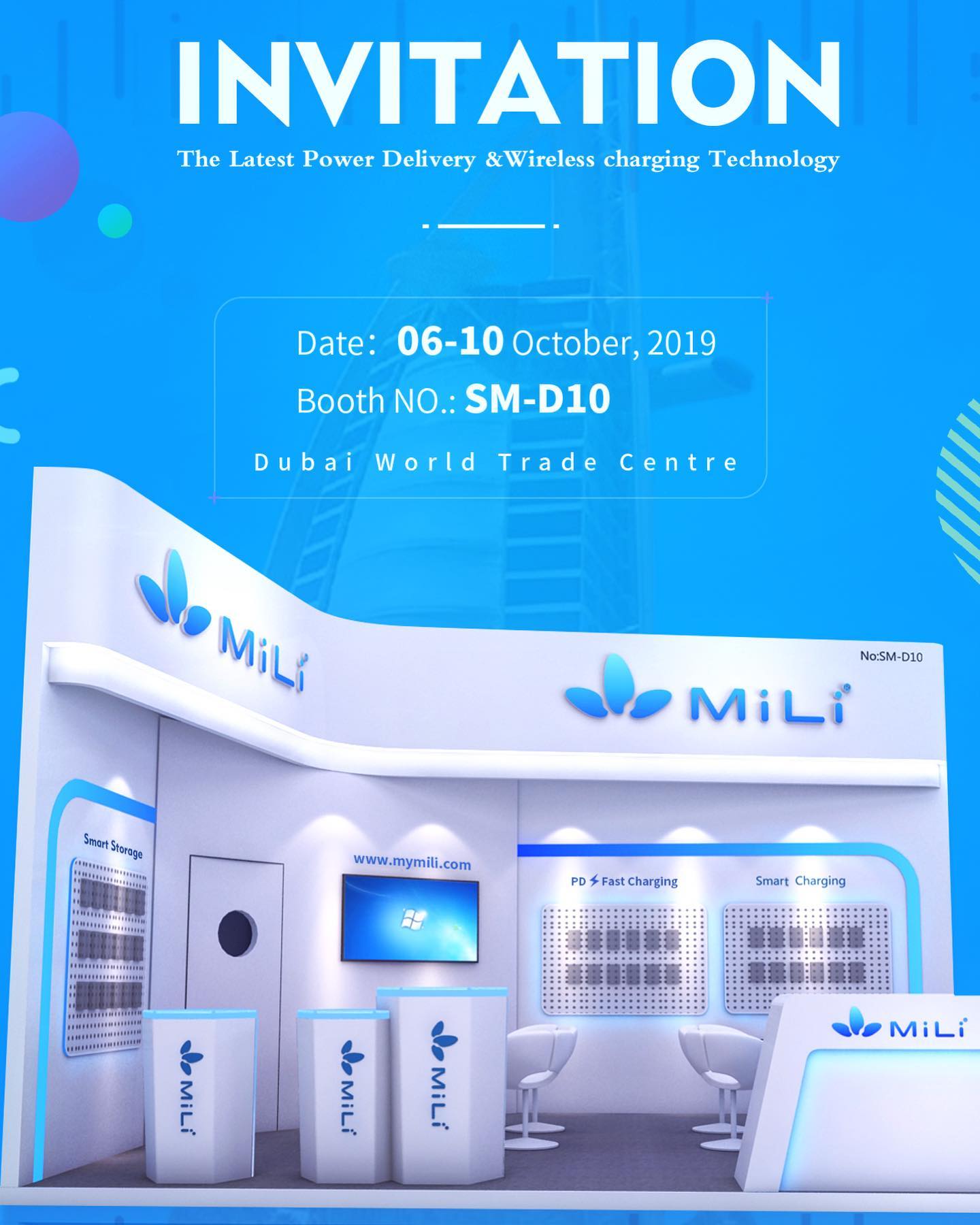 MiLi sincerely invite you to visit our booth at GITEX on October