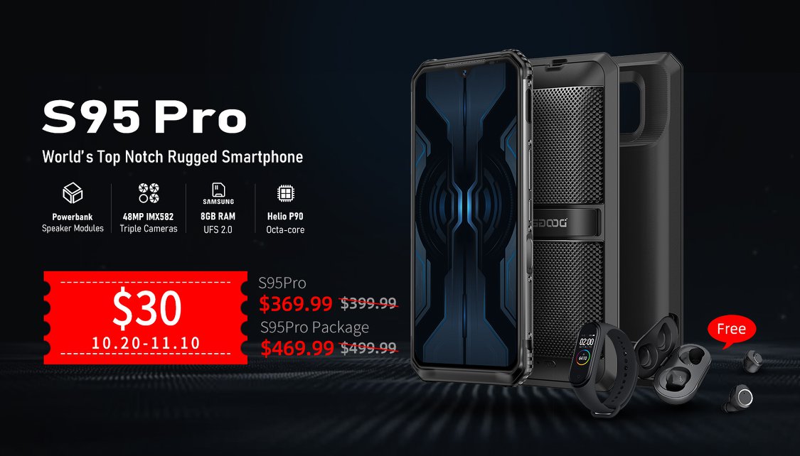 Good News!!!#DOOGEES95Pro is Released. Now you can get it at 369.99 USD with a $30 coupon.