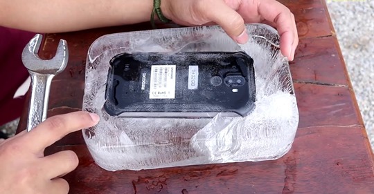 Water resistance-one of the Tri-proof features of the rugged phone.