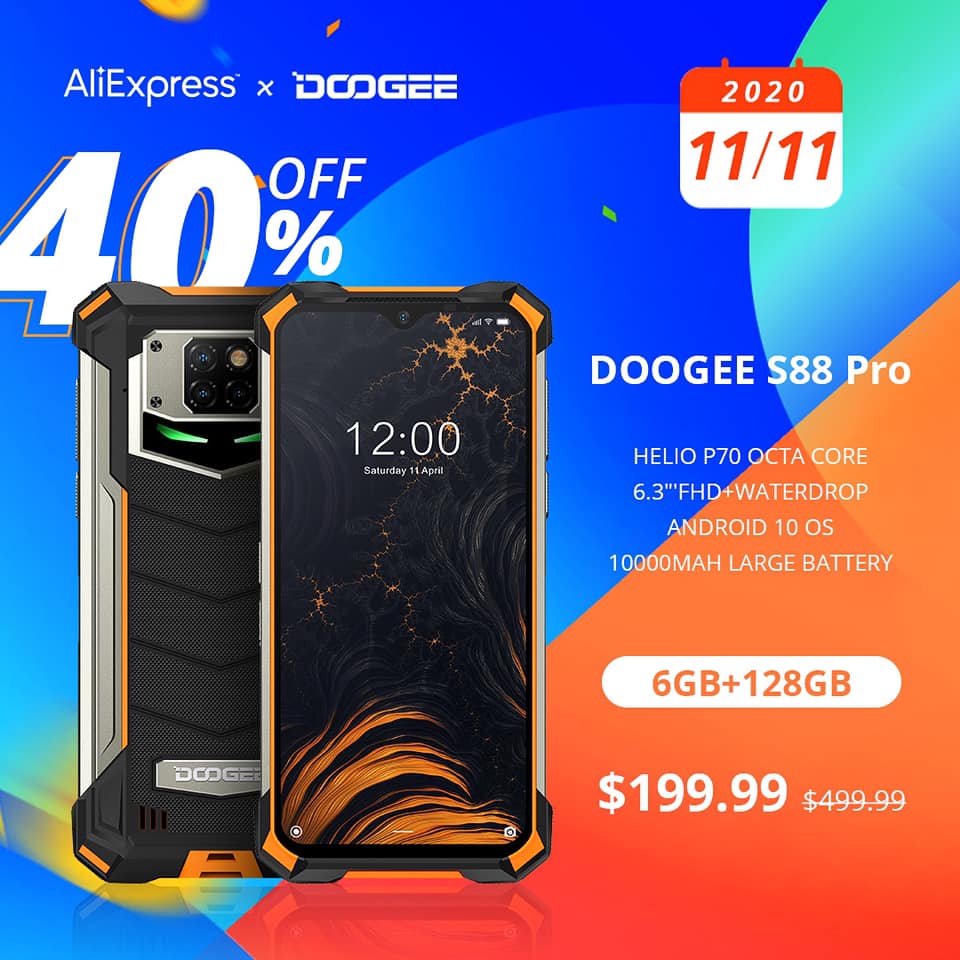 🔥🔥🔥Don't miss it! 🗓AliExpress on November 11, 💥💥💥crazy discounts 40% 📲#DOOGEE_S88 Pro for only $199.99💰. Please grab it.👇👇👇 🛒Add to cart to be notified👉 www.tomtop.com