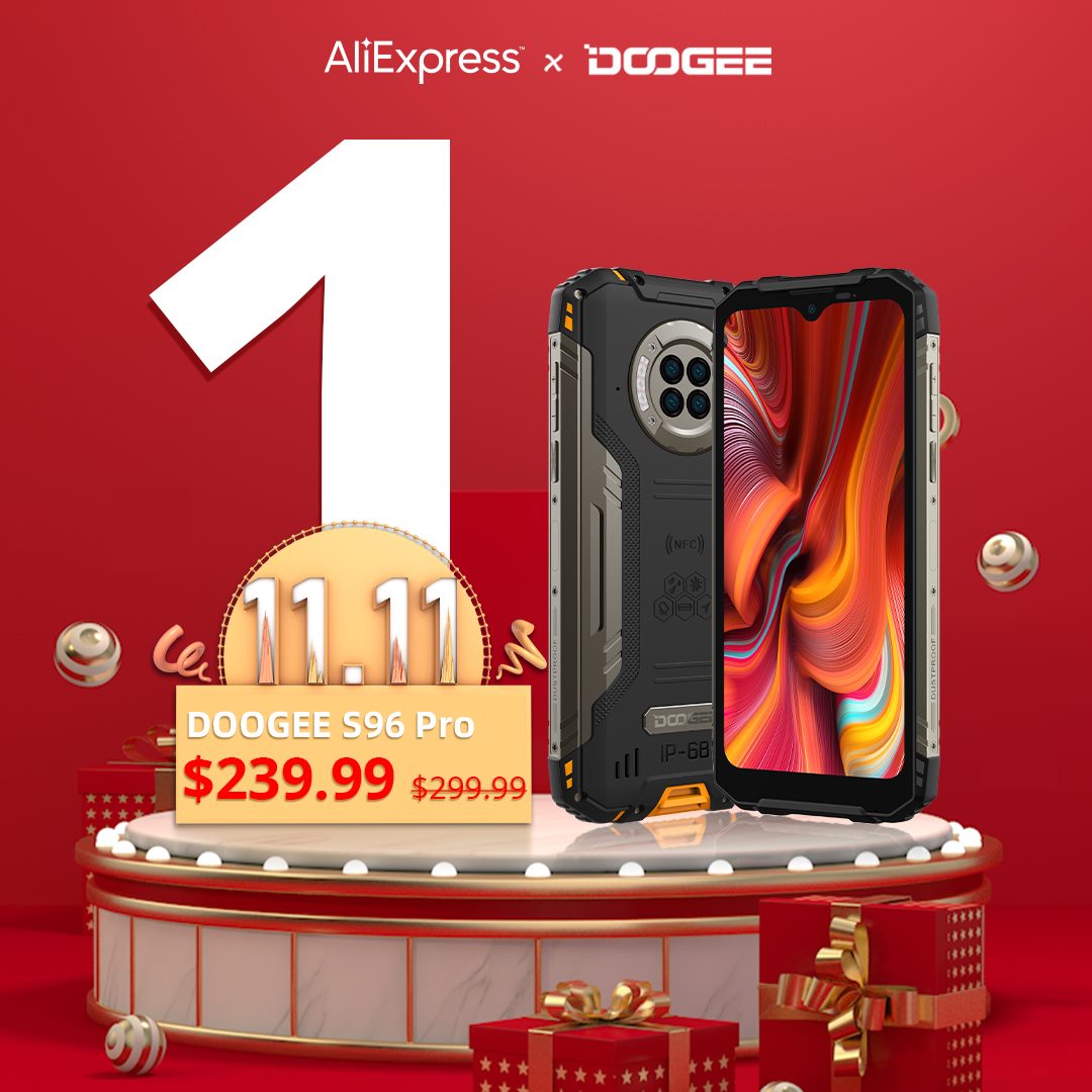 👏Last Day! November 11th, 📱#DOOGEE_S96PRO for only $239.99. AliExpress will have even more discounts, so get them now!👇 🔥Save more with the $40 Coupon Code: DGS96PRO 🛒Add to cart to be notified 👉www.tomtop.com