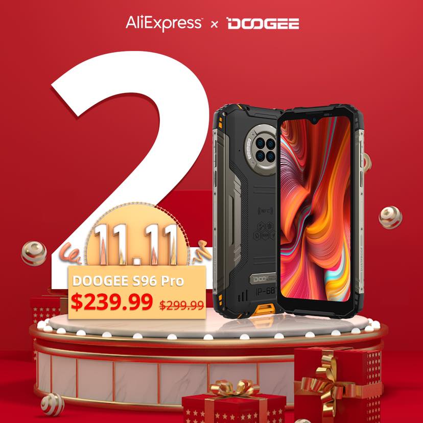 📣2 DAYS LEFT!!! 📲The #DOOGEE_S96 PRO will be available at #Aliexpress on November 11th for $239.99. 🎁#11 winners from Giveaway will also be announced.  😃Don't miss our special giveaway. GO GO GO!!!!        🌊Save more with the 💰$40 Coupon Code: DGS96PRO... 🛒Add to cart to be notified👉 www.tomtop.com