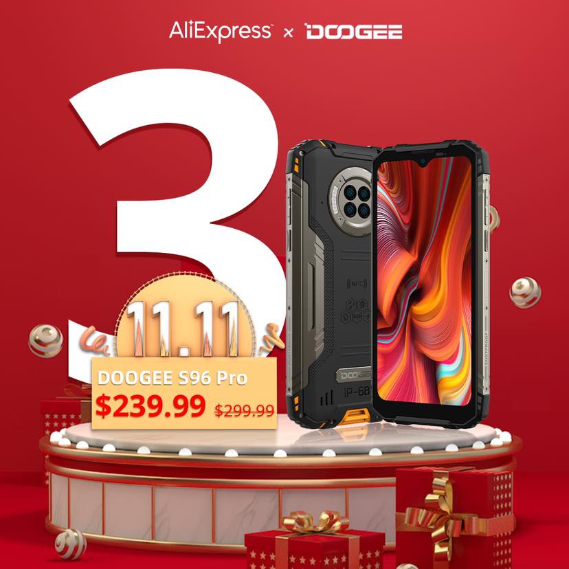 🔥3 DAYS LEFT!!! 📲The #DOOGEE_S96 PRO will be available at #Aliexpress on November 11th for $239.99. 🎁#11 winners from Giveaway will also be announced. 😍Let's look forward to it! 🌊Save more with the 💰$40 Coupon Code: DGS96PRO... 🛒Add to cart to be notified👉 www.tomtop.com