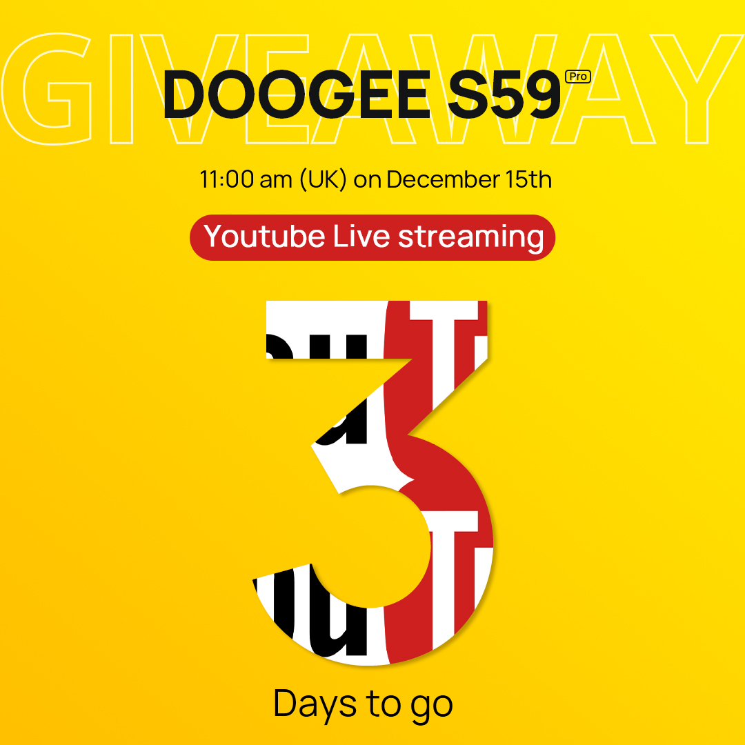 The Live Streaming Draw will begin in 3 days,😍 but you are still in time to participate to get a FREE🎁 #Smartphone DOOGEE S59 PRO.