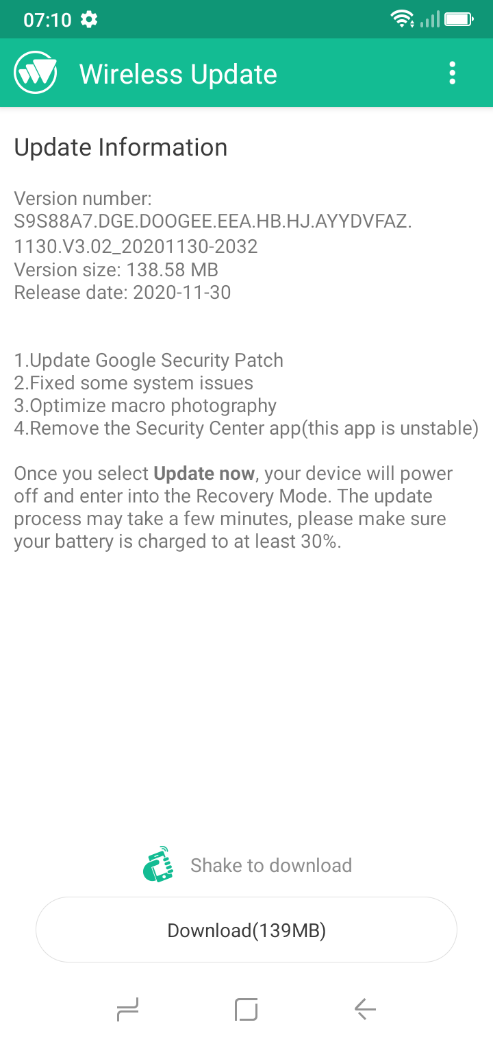 DOOGEE S96 PRO update  1. Update Google Security Patch