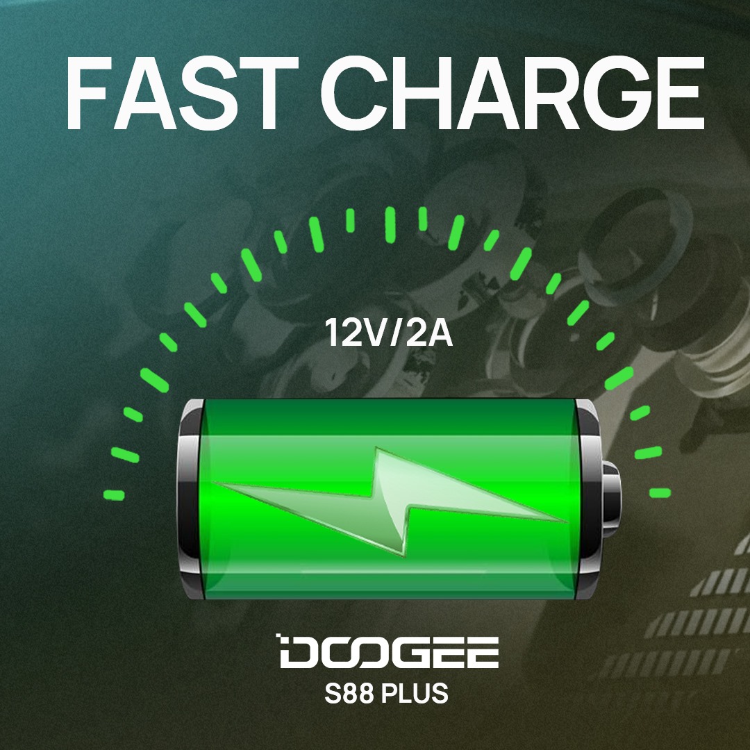 #DOOGEE_S88PLUS has a 12V / 2A fast charging function. No need to wait for a long time to fully charge it.🥰 Add to cart 🛒  www.tomtop.com