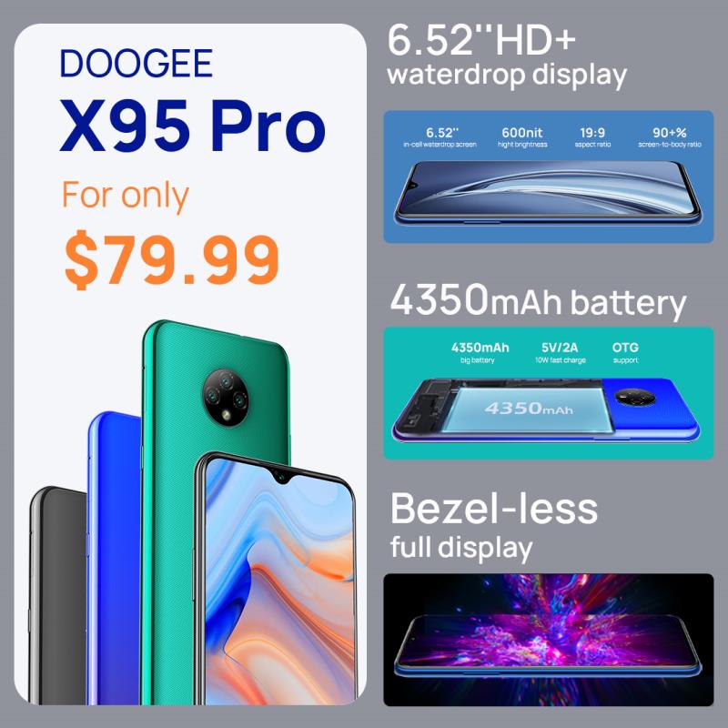 DOOGEE X95 PRO is the best choice for entry-level mobile phones, now the price of AliExpress is only $79.99. 📱📱📱 6.52” HD+ waterdrop display🔥