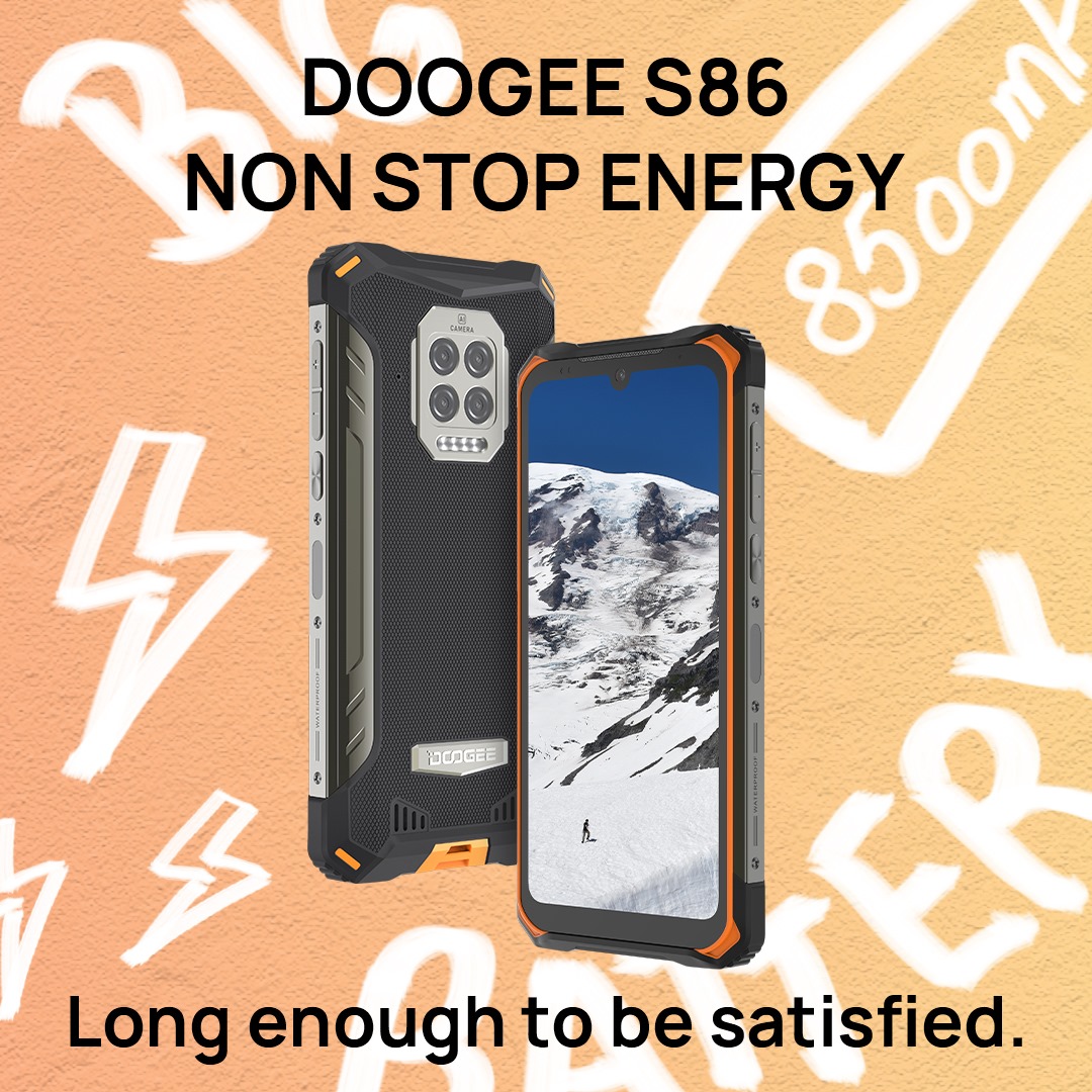 DOOGEE S86 has non stop energy battery!