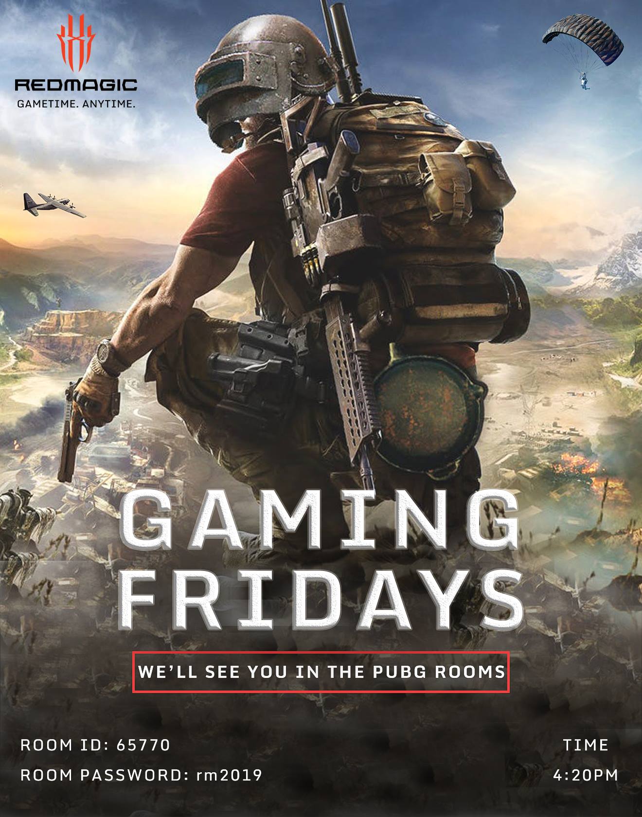 Gaming Friday is back with a BANG! Team Red Magic invites you to join us for a friendly game of PUBG.  Room ID: 65770