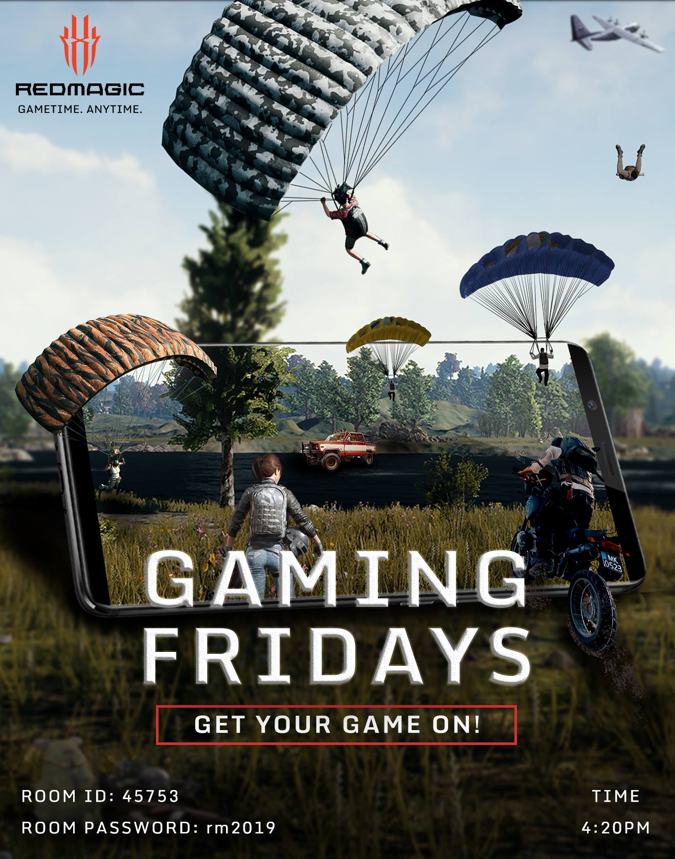 Aaaand it’s Gaming Friday! Get with your guns and bullets for a friendly match on Red Magic’s PUBG custom room. The match starts at 4:20PM!  Room ID: 45753