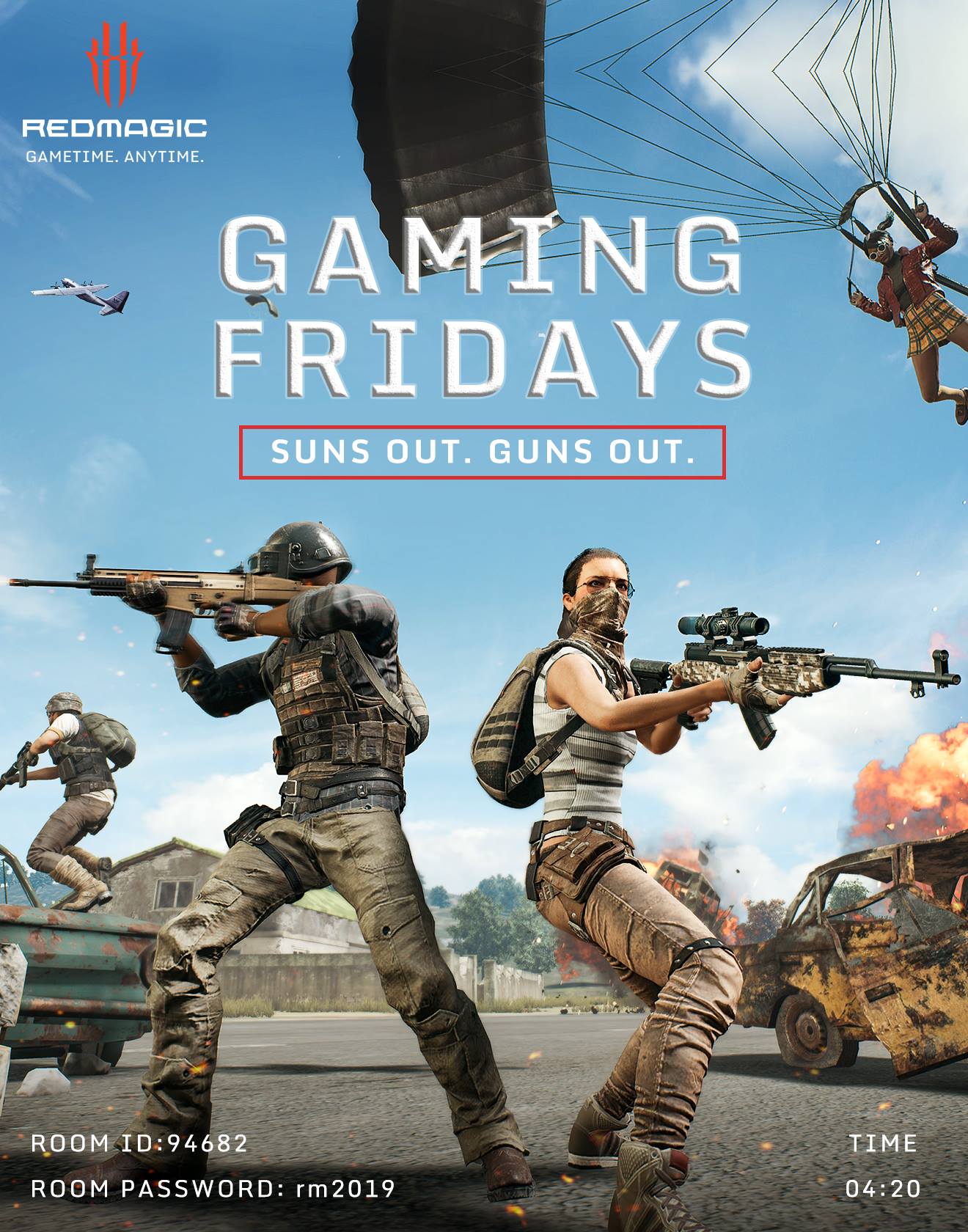 Are you ready for another Gaming Friday?  Game starts at 4:20PM. Suns out, guns out!  Room ID: 94682...