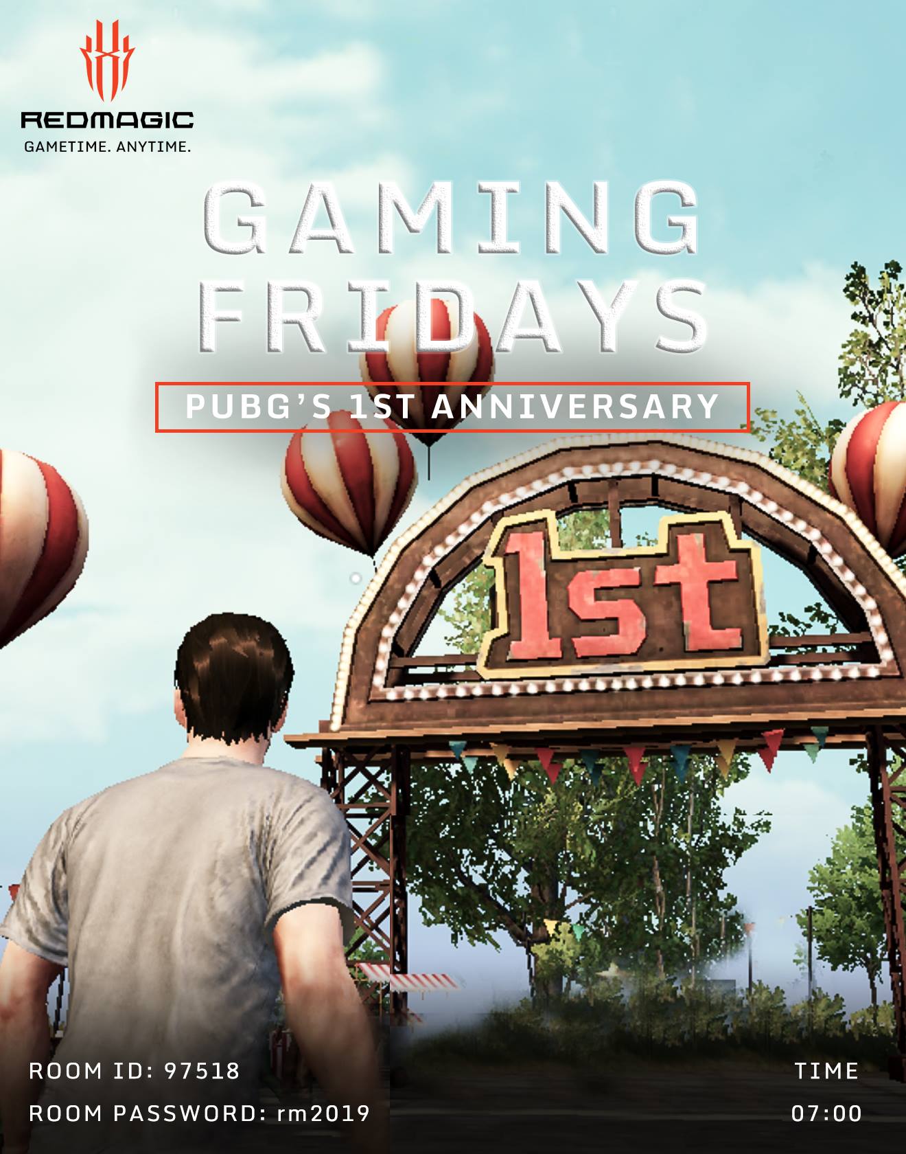 It’s PUBG MOBILE's 1st anniversary so get your guns and bullets ready. Gaming Friday starts in 10 minutes.  Room ID: 97518