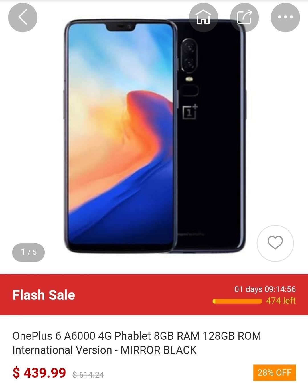 #OnePlus6 #blackfriday #discount 28% $439.99 OnePlus 6 #mirrorblack 8GB RAM 128GB Rom