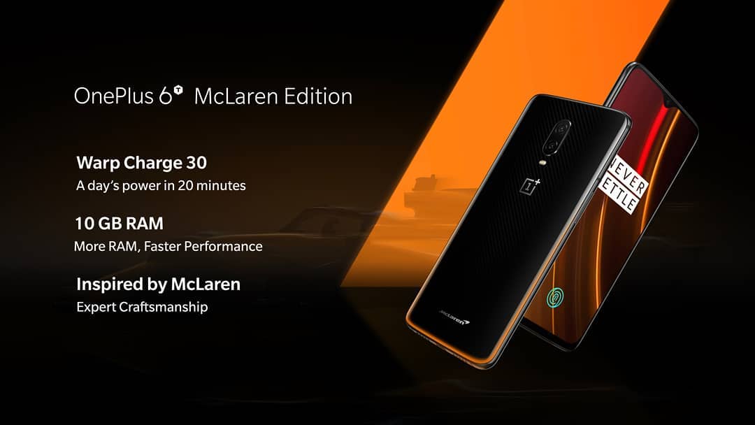 Do more. Experience the power of 10 GB of RAM on the #OnePlus6T McLaren Edition. #SalutetoSpeed Get $20 OnePlus voucher (coupon €/£/1000?)on Accessories